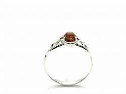Silver Cogniac Amber Oval Ring N