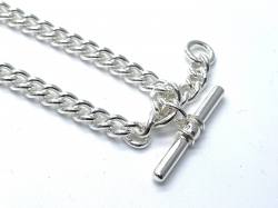 Silver Medium Double Albert Watch Chain 16 inch