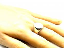 Silver Plain Oval Heavy Signet Ring
