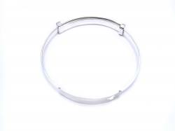 Silver Babies ID Cut Out Heart Expandable Bangle
