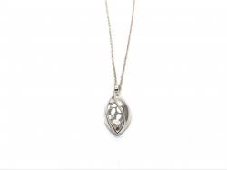 Silver 925 Oval Drop Pendant With Chain