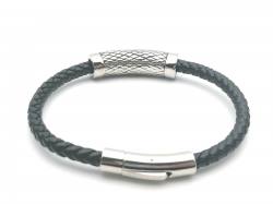 Gents Leather Bracelet Steel Clasp