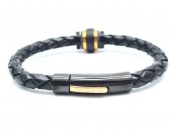 Unique Black Leather Carbon Fibre Bracelet