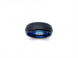 Tungsten Carbide Ring With Black & Blue IP Plating