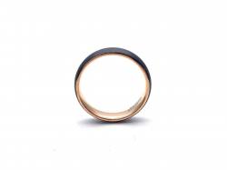 Tungsten Ring With Rose Gold & Black IP Plating