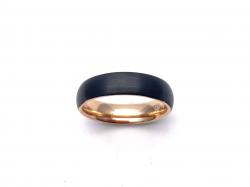 Tungsten Ring With Rose Gold & Black IP Plating