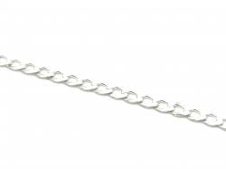 Silver Flat Open Curb Bracelet 7 inch