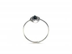 Silver Marquise Black Onyx Ring