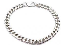 Silver Cuban Curb Bracelet 8 3/4 Inch