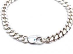 Silver Cuban Curb Bracelet 8 3/4 Inch