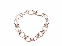 Silver Open Link Charm Bracelet 8 Inch