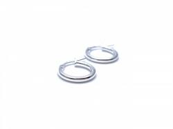 Silver Plain Hinged Hoop Earrings 10mm