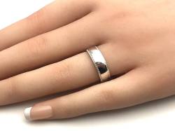 Silver Millgrain Traditional Court Wedding Ring