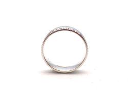 Silver Millgrain Traditional Court Wedding Ring