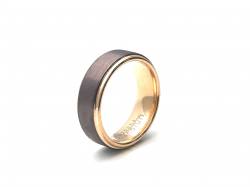 Tungsten Carbide Ring Rose & Brown IP Plating 6mm