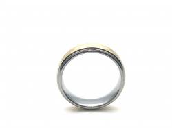 Tungsten Carbide Hammered Ring Yellow IP Plating