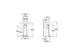 Roca Carmen 800 x 500mm 1 Tap Hole Wall-Hung Basin