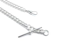 Silver Plated Single Watch Albert Style Chain