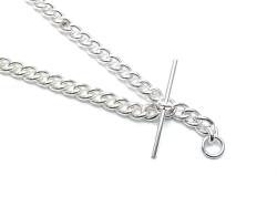 Silver Plated Double Watch Albert Style Chain