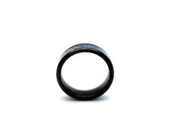 Tungsten Carbide Ring Metrorite Paper Black IP