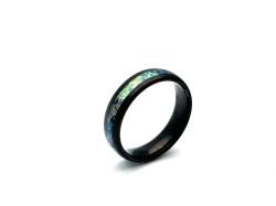 Tungsten Carbide Ring Abalone & Black IP Plating