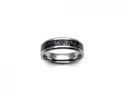 Tungsten Carbide Ring Black Sandstone Inlay 6mm