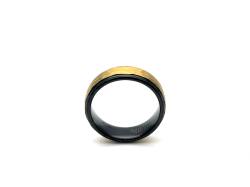 Tungsten Carbide Ring Yellow & Black IP Plating