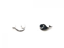 Silver Whale Stud Earrings