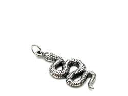 Silver Oxidised Snake Pendant