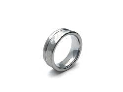 Tungsten Carbide Hammered Finish Ring 7mm