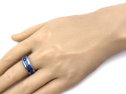 Tungsten Carbide Ring Blue Carbon Fibre Inlay 8mm