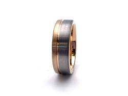 Tungsten Carbide Ring Rose & Grey IP Plating 7mm