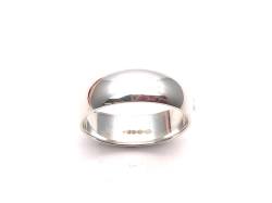 Silver Plain D Shaped Wedding Band 6mm