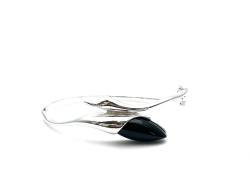 Silver Whitby Jet Bangle