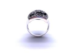 Silver Marcasite & Onyx Ring