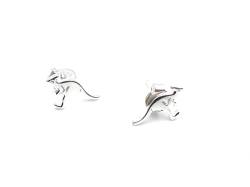 Silver Flat Kangeroo Stud Earrings