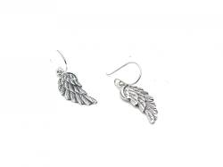 Silver Angel Wing Drop Earrings