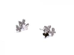 Silver CZ Butterfly Group Stud Earrings