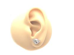 Silver CZ Monkey Head Stud Earrings