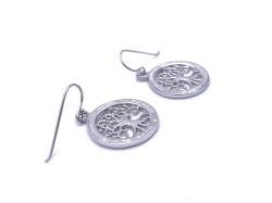 Silver Opalique Tree Of Life Drop Earrings