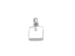 Silver Square Blue Opalique Pendant 20mm