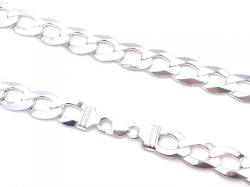 Silver Flat Wide Link Curb Chain 22 inch