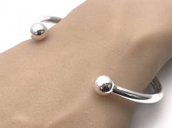 Silver Heavy Torque Bangle