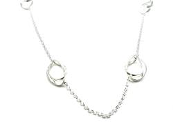 Silver Hoops Lines Necklace 32 inch