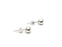 Silver Galaxy Round Ball Stud Earrings 5mm