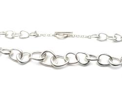 Silver Pebble Link Necklet with T Bar Fastener