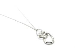 Silver Pebble Link Pendant & Chain