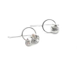 Silver Cairn Stud Hook Circle Earrings