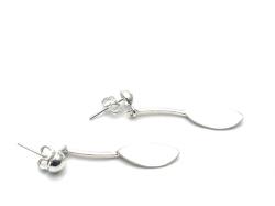 Silver Bamboo Leaf Drop Earrings