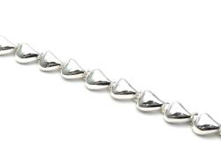 Silver Pebble Heart Bracelet with T Bar Fastener